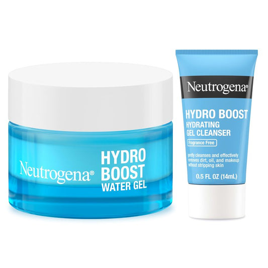 Neutrogena Hydro Boost Hydrating Gel Cream Face Moisturizer for Sensitive Skin 1.7 fl oz plus Hydrating Gel Cleanser 0.5 fl oz Alcohol and Fragrance Free Hyaluronic Acid Daily Hydration Routine