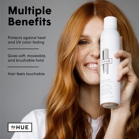 dpHUE Color Fresh Touchable Hairspray - 8 oz - Provides Heat & Humidity Protection - Soft, Non-Sticky Hold - Color Safe - For All Hair Types