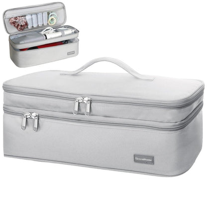 SEPWIK Double-Layer Travel Storage Bag Compatible with Hair Dryer and Attachments, Portable Carrying Case for Hair Dryer Brush/Volumizer/Styler/Hot Tools Scandihome Series