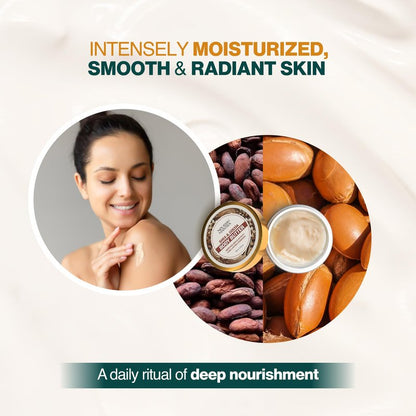 NOURISH MANTRA Shea & Cocoa Body Butter | Creamy Moisturizer for Long-Lasting Moisture & Soft Skin | Infused with Shea Butter & Cocoa Butter | Suits All Skin Types | For Women & Men | 100 g