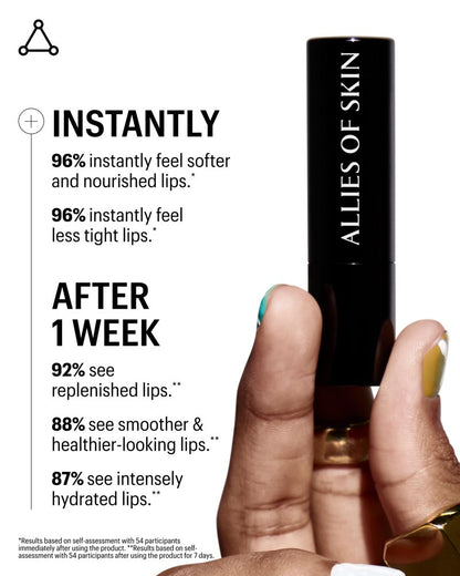 Allies of Skin Peptide & Ceramide Repair Lip Balm Treatment - with Palmitoyl Tripeptide-5, Ceramide NP, Sea Buckthorn, Avocado & Sunflower Seed Oil, Shea Butter, Vitamin C & E. 3.8g/ 0.13 oz