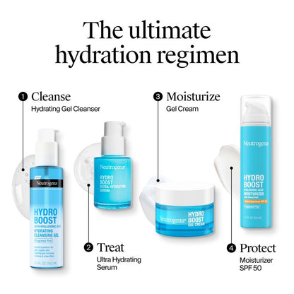 Neutrogena Hydro Boost Hydrating Gel Cream Face Moisturizer for Sensitive Skin 1.7 fl oz plus Hydrating Gel Cleanser 0.5 fl oz Alcohol and Fragrance Free Hyaluronic Acid Daily Hydration Routine