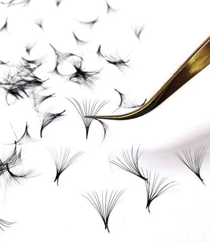 Kimeyelashes 10D - 0.07 C and D Curl 1000 Premade volume fans loose Fans, Handmade eyelash extensions supplies Russian volume lash promade fan (10D - 0.07 - Curl C, 13mm)