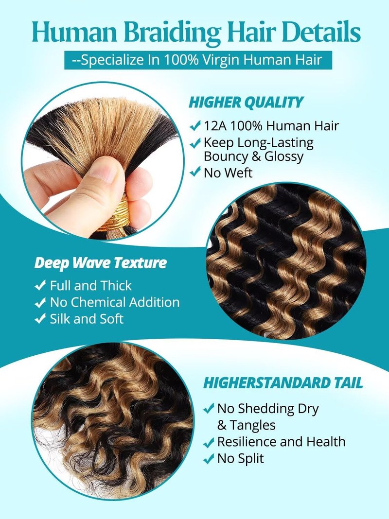 100g 3 Bundles/Pack Burgundy Human Braiding Hair for Boho Braids 14 Inch Curly Boho Hair for Braiding Knotless 12A Deep Wave Bulk Bohemian Color 99J