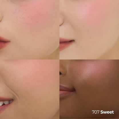 Laka Love Silk Blush, Radiant Powder Blush, Silky, Buildable Color with a Natural Glow, Long Lasting, Moisturizing Formula for a Fresh, Flushed Look, K-Beauty (#707 Sweet)