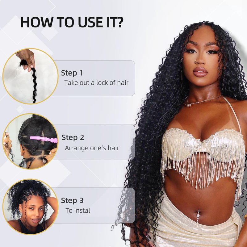 Human Braiding Hair for Boho Braids 100g 14 Inch Water Wave Bulk Human Hair for Braiding Knotless 100% Unprocessed 12A Brazilian Virgin Hair Extensions 2 Bundles/Pack Natural Color