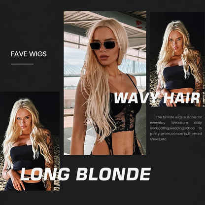 FAVE 28 Inches Lace Front Wig Heat Resistant Synthetic Lace Front Wig Long Wavy Free Part Auburn Wig Glueless Lace Front Wigs for Women Lace Wig for Party Daily Use (Auburn)