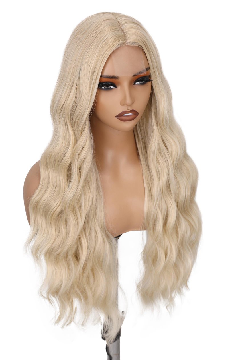 FAVE 28 Inches Lace Front Wig Heat Resistant Synthetic Lace Front Wig Long Wavy Free Part Auburn Wig Glueless Lace Front Wigs for Women Lace Wig for Party Daily Use (Auburn)
