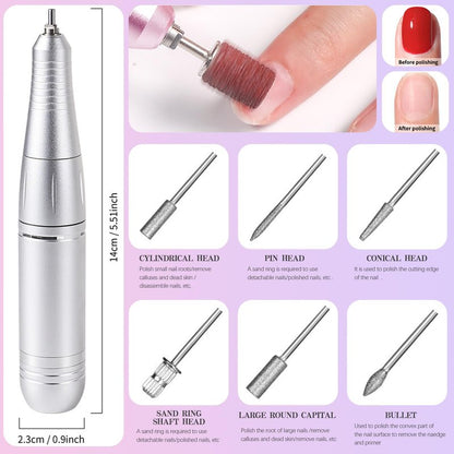 Kylara Professional Nail Drill–45000RPM Electric Nail File Cordless,Portable Efile for Acrylic & Gel Nails with LED Display,Low Noise Nail Drill Machine for Polishing & Removing,Salon & Home Use
