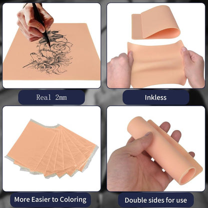 Narkasy 2mm Blank Tattoo Practice Skin, 20pcs 7x5.5in Practice Skin Tattoo Skin Practice Sheet Tattoo for Beginners and Experienced Artists Tattoo Supplies…