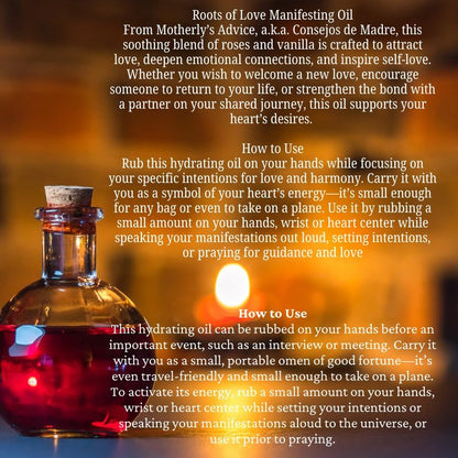 Motherly Advice: Roots of Love Manifesting Oil by Dani's Karma | Self Love, Attraction, Romance, Passion, Healing, Harmony, Soul Mate, Twin Flame