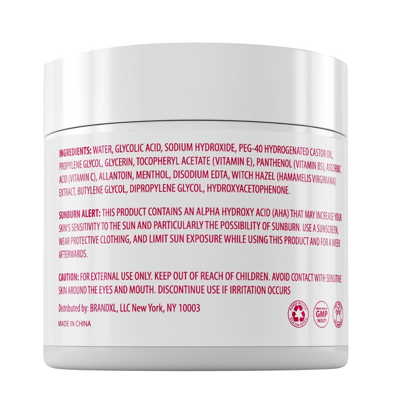 20% Glycolic Acid Pads (50 Pads) - Exfoliating Pads for Face Chemical Peel for Face at Home - Glycolic Acid Peel Exfoliating Face Pads - Acne Pads Facial Peel Face Exfoliating Pads with Vitamin C