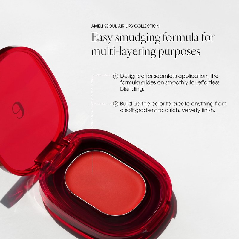 AmeliSeoul AIR LIPS 814 VAMPIRE, Lip & Cheek, Natural Soft Matte Finish & Buildable, Airy Formula (1.2g, 0.003 oz.)