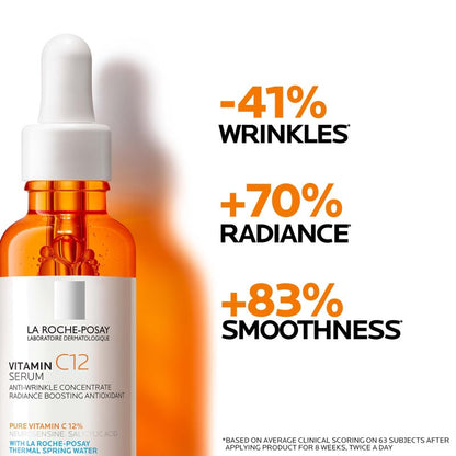 Bundle of La Roche-Posay Pure 10% Vitamin C Serum+ La Roche-Posay Pure Retinol Face Serum for Lines, Wrinkles & Premature Sun Damage to Resurface & Hydrate, Suitable for Sensitive Skin