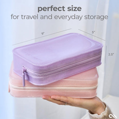 Case-Mate Jelly Makeup Bag - Waterproof Travel Makeup & Toiletry Bag - Cosmetic Make Up Organizer/Case for Women - Small Zipper Pouch for Hair Accessories and Daily Essentials - Stardust Twinkle