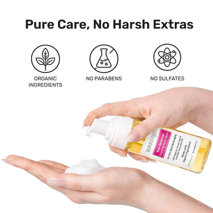 kosmatology Rose Geranium Foaming Face Wash – Hydrating Facial Cleanser for Dry & Mature Skin – Gentle Anti Aging Skincare, 6 oz.