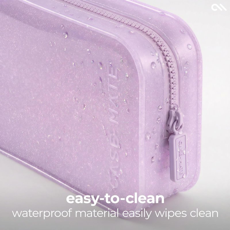 Case-Mate Jelly Makeup Bag - Waterproof Travel Makeup & Toiletry Bag - Cosmetic Make Up Organizer/Case for Women - Small Zipper Pouch for Hair Accessories and Daily Essentials - Stardust Twinkle