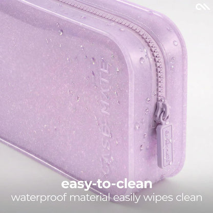 Case-Mate Jelly Makeup Bag - Waterproof Travel Makeup & Toiletry Bag - Cosmetic Make Up Organizer/Case for Women - Small Zipper Pouch for Hair Accessories and Daily Essentials - Stardust Twinkle