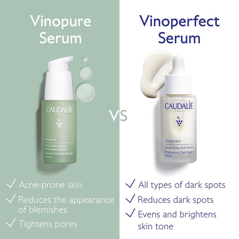Caudalie Vinopure Natural Salicylic Acid Pore Minimizing Serum with Niacinamide, Skin Perfecting Serum - 30 mL