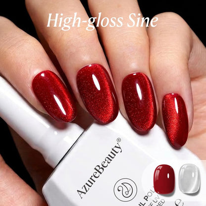 AZUREBEAUTY Translucent Silver Cat Eye Gel Nail Polish 18ML – Magnetic Moonlight Shimmer Soak Off UV/LED Gel Polish, Silver Reflective Color for Nail Art, DIY Manicure & Salon Use