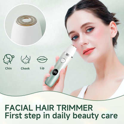 Bikini Trimmer for Women, 3-in-1 Electric Razors for Women, Waterproof Bikini Shaver Replaceable Facial, Body Trimmer for Pubic Hair, Painless Razor for Hair Trimmer, Mint Green
