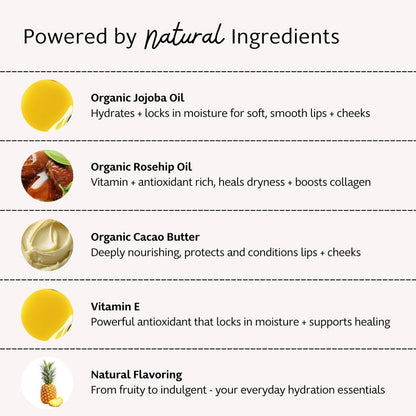 Slo | Natural Lip Balm - All Natural Ingredients, Vegan & Cruelty Free, Hydrating & Soothing, Plastic Free, Paper Packaging | 5 pack one of each flavour (5 x 0.28oz/8g)