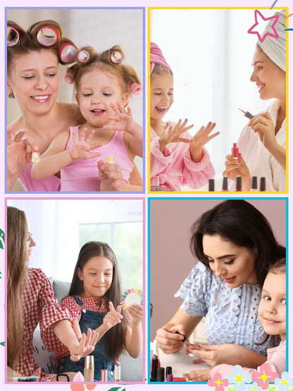 168 Pieces Press on Nails for Kids, EBANKU 7 Pack Kid Fake Nail Kit Candy Butterfly Press on Nails for Girls 6-12 Years with Nail Glue for Christmas Party