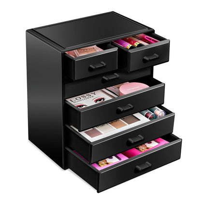 Sorbus Acrylic Makeup Organizer - Organization and Storage Case for Cosmetics Make Up & Jewelry - Large Makeup Organizer for Vanity, Bathroom, College Dorm, Closet, Desk (4 Large, 2 Small Drawers)