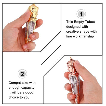 FRCOLOR Refillable Lip Gloss Tubes Set 10Pcs Radish Design Compact Lip Balm Bottles Leak-Proof Gloss Containers Portable Diy Makeup Accessories 4.33X1.18In