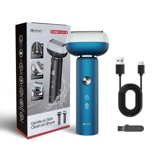 Electric Shaver for Men with Floating Arc 3-Blade, 9000 RPM, Magnetic Head, 1 Hour Fast Type-C Charging can Last for 60 Days, IPX7 Waterproof, Skin-Friendly Blade for Smooth Shaving, Navy
