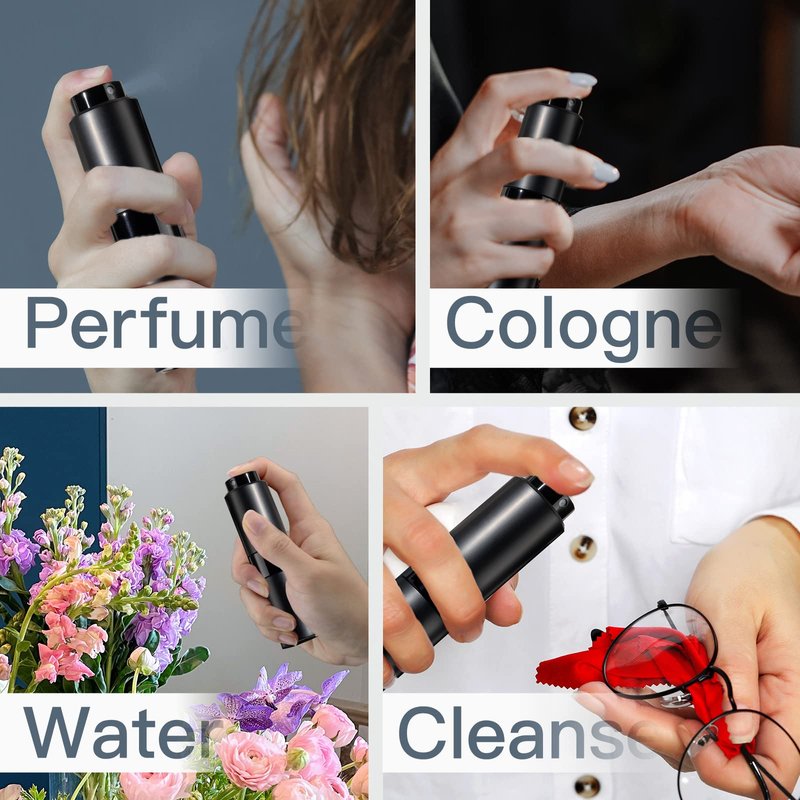 owlyee Cologne Travel Bottle 20ml - Large Size Perfume Atomizer Refillable for Men - Pocket Empty Fragrance Sprayer for Refill - 0.67oz Portable Twist Spray Sample Container for Purse Black