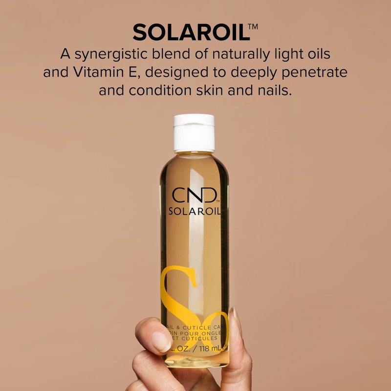 CND SolarOil Cuticle Oil, Natural Blend Of Jojoba, Vitamin E, Rice Bran and Sweet Almond Oils, Moisturizes and Conditions Skin, 4 fl oz (Packaging May Vary)