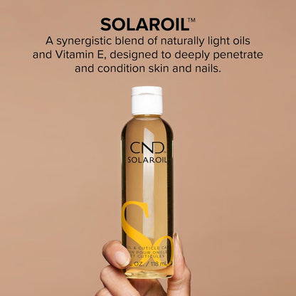 CND SolarOil Cuticle Oil, Natural Blend Of Jojoba, Vitamin E, Rice Bran and Sweet Almond Oils, Moisturizes and Conditions Skin, 4 fl oz (Packaging May Vary)