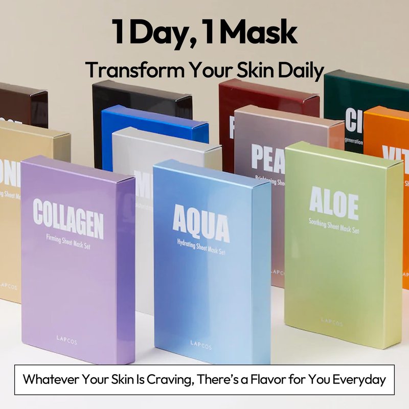 LAPCOS K Beauty Honey Sheet Mask - Nourishing & Hydrating Face Masks with Hyaluronic Acid to Hydrate and Tighten Dry Skin - Highly Breathable Lyocell Sheet Korean Skin Care Beauty Favorite (Pack of 5)