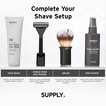 SUPPLY Ultra Lather Shaving Cream for Men – Rich Cushion for Smoother Shave – Helps Reduce Shave Irritation – Sandalwood & Cedar – 3.4 oz