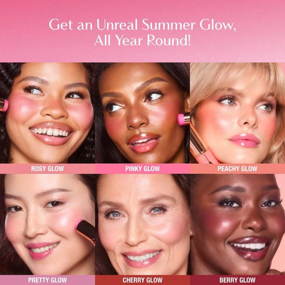 Charlotte Tilbury Unreal Healthy Glow Blush Stick - Buildable Cream Makeup with a Skincare-Infused Formula - Easy to Use, Blendable & Leaves Skin with a Luminous Sheen - Peachy Glow
