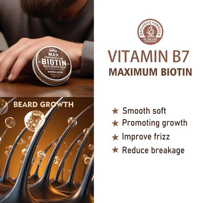 FEBOTE 2 Pack Biotin Beard Balm Set for Men – Natural & Sandalwood Butters – Non-Itchy, Moisturize, Strengthen & Shape Beards – Grooming Gift Set for Father's Day, Anniversaries, Christmas