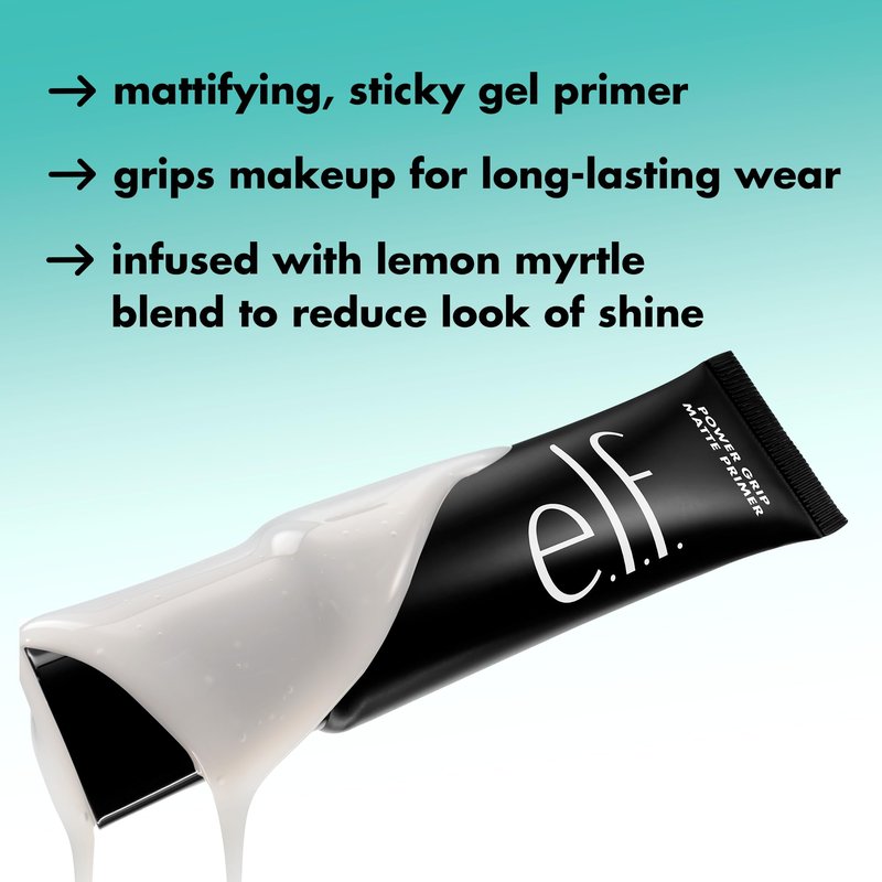 e.l.f. Power Grip Matte Primer, Gel-Based & Hydrating Face Primer for Smoothing Skin & Gripping Makeup, Moisturizing & Priming, Vegan & Cruelty-Free