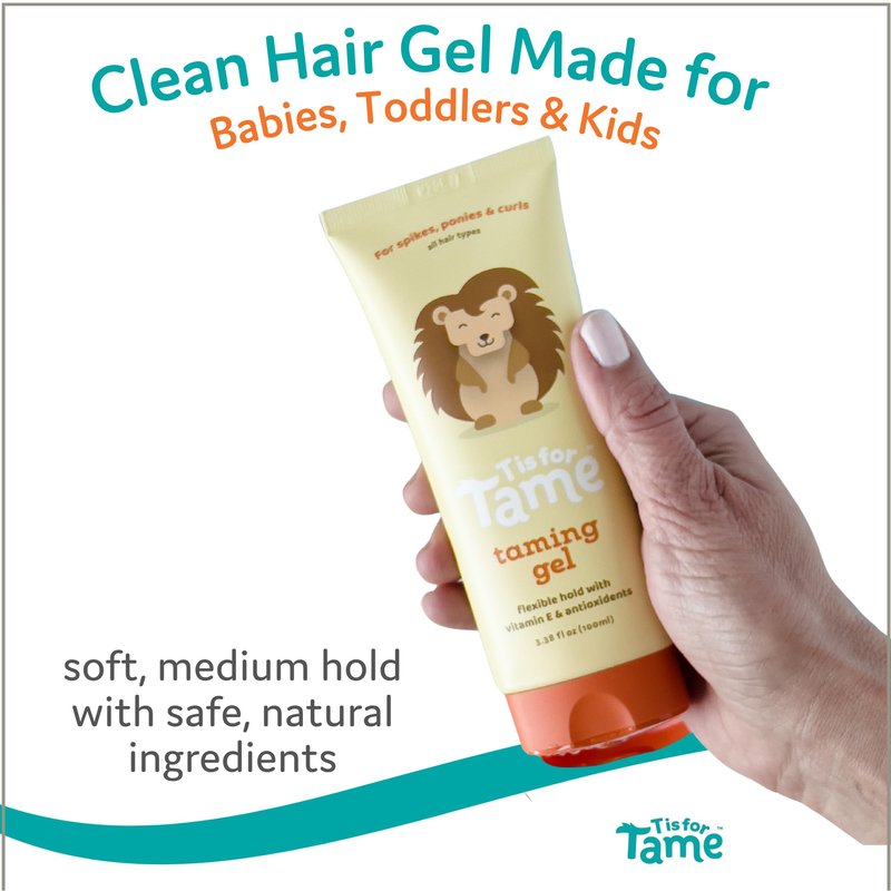 T is for Tame - Hair Taming Gel for Toddlers, Babies, and Kids - Vegan & Natural Styling Hair Gel, Anti-Frizz, Non-Sticky for Girls & Boys, Vitamin E Infused - 3.38 fl oz (2 Pack) - Made in the USA