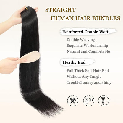 16A Raw Straight Bundles Human Hair 1 Bundle,14 Inch,Triple Lifespan,Burmese Virgin Remy Hair Extensions,No Tangle Shedding