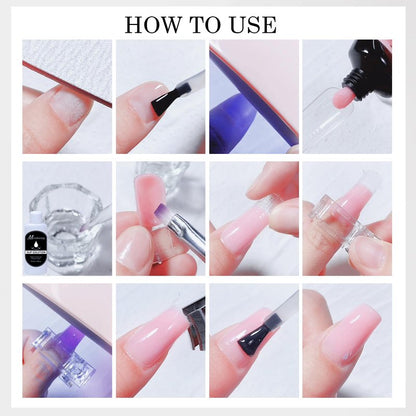 YIMART Poly Extension Gel Nail Kit,Poly Nail Gel Kit with UV Light Starter Kit, 18 Pcs/Set Builder Gel Nail Extension Kit for Beginners with Everything Nail Art DIY