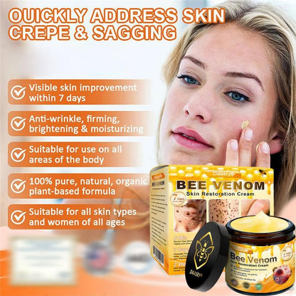 Daasry Bee Venom Skin Restoration Cream,Bee Venom Skin Treatment Cream,Firms and rejuvenates the skin, quickly smoothing out wrinkles and fine lines(2PCS)