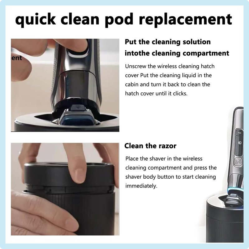 Replacement Quick Clean Pod Compatible with Philips Norelco Cleaning Pod,for Philips Norelco 2nd Generation Series 7000 and Series 9000 Series 5000 Angular polygon Shavers