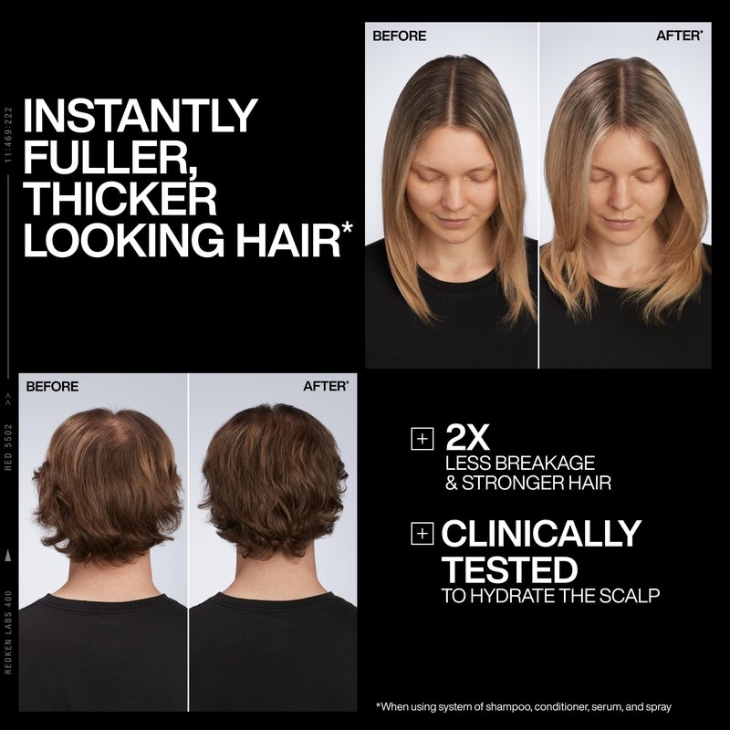 Redken Acidic Grow Full System Densifying Shampoo - Lightweight Shampoo for Fuller, Thicker-Looking Hair, Gentle Cleansing & Scalp Moisturizing, With Azelaic Acid, 10.1 Fl Oz