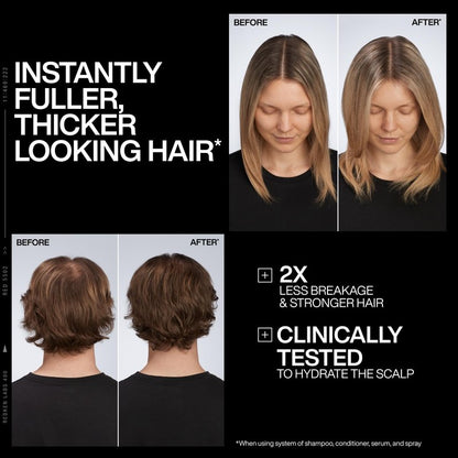 Redken Acidic Grow Full System Densifying Shampoo - Lightweight Shampoo for Fuller, Thicker-Looking Hair, Gentle Cleansing & Scalp Moisturizing, With Azelaic Acid, 10.1 Fl Oz