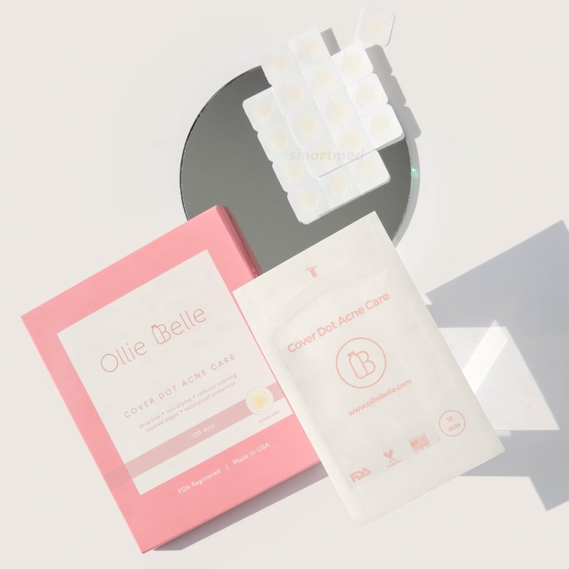 SMARTMED Ollie Belle Cover Dot Acne Care Skin Blemish Treatment with Hydrocolloid Clear Waterproof Patch for Acne Healing and Scar Reduction (240 Dots)