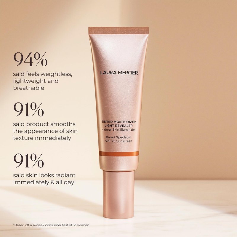 Laura Mercier Tinted Moisturizer Light Revealer Natural Skin Illuminator with SPF 25: All Day Hydration, Ultra-Sheer Coverage, Luminous & Radiant Finish, Skin Tint, Tawny