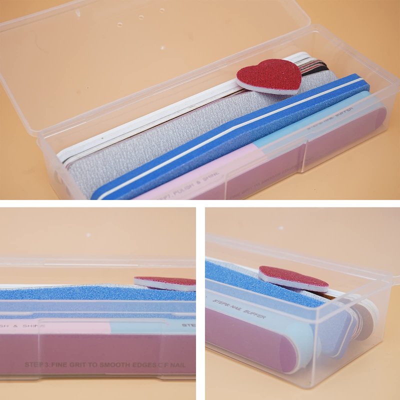Lokyango Clear Manicure Tool Box, Personal Nail Box Storage Case for Organizing, Plastic Nail Tool Box for Manicure Pedicure Kit (12pcs)