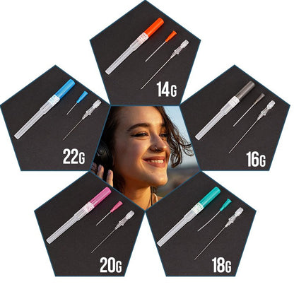 Gouevn Catheter Piercing Needles - 50PCS Piercing Needles 16G Cateter Para Piercing Hollow Needle Piercing Kit for Ear Nose Lip Belly Body Piercing Needle Kit