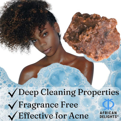 African Delights Herbal Black Soap Bar, Traditional Ghanaian Soap for Face & Body, Natural Skin Cleanser, Gentle Exfoliation, Ancient Recipe 17.64 oz (Pack of 1)